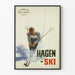 Plakat vintage HAGEN Ski - Dekoracja ścienna sportów zimowych