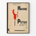 Plakat vintage rodziny Hahnepeter - minimalistyczny projekt graficzny