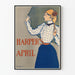 Plakat vintage Harper's kwiecień - Ilustracja kobiety z retro elegancją