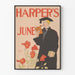 Plakat vintage Harper's czerwiec z studentem w togach i fajkami