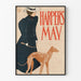 Plakat vintage Harper's May z elegancką kobietą i chartem