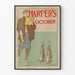 Plakat vintage Harper's październik z ilustracją zająców i czytelnika