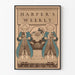 Plakat vintage Harper's Weekly na Boże Narodzenie z postaciami i Świętym Mikołajem