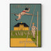 Plakat vintage Harvard Lampoon z lekkoatletą skoczkiem o tyczce
