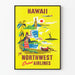 Plakat vintage Hawaje Northwest Orient Airlines