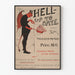 Plakat vintage Hell Up To Date z satyryczną ilustracją