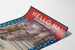 Plakat vintage Hello Ma - Nostalgiczna dekoracja ścienna militarna