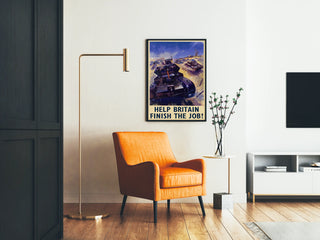 Plakat vintage dekoracyjny na ścianę wojna - Pomóż Wielkiej Brytanii dokończyć zadanie