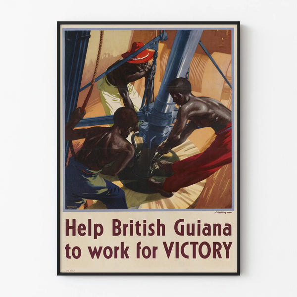 Plakat vintage British Guiana Praca na rzecz zwycięstwa
