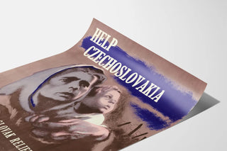 Plakat vintage Pomoc Czechosłowacja dekoracja ścienna