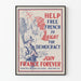 Plakat vintage wspiera Francję na rzecz demokracji