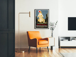 Plakat vintage Ratunek Czerwony Krzyż z postacią Chrystusową