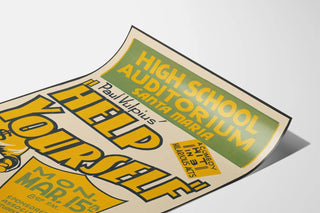 Plakat vintage Help Yourself - Dekoracja ścienna teatr retro