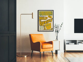 Plakat vintage Help Yourself - Dekoracja ścienna teatr retro