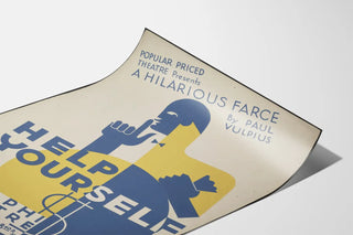 Plakat vintage Help Yourself - Dekoracja ścienna teatr retro