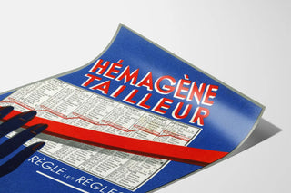 Vintage plakat Hemagene Tailleur do dekoracji ściennych