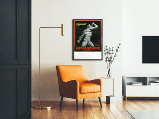 Plakat vintage Hemaglutynina Viguer dekoracja ścienna rzeźba wojownika galijskiego