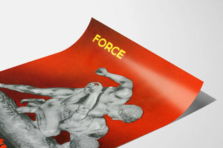 Plakat vintage z hemagreginą Giraud Force Sculpture antyczny