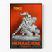 Plakat vintage z hemagreginą Giraud Force Sculpture antyczny