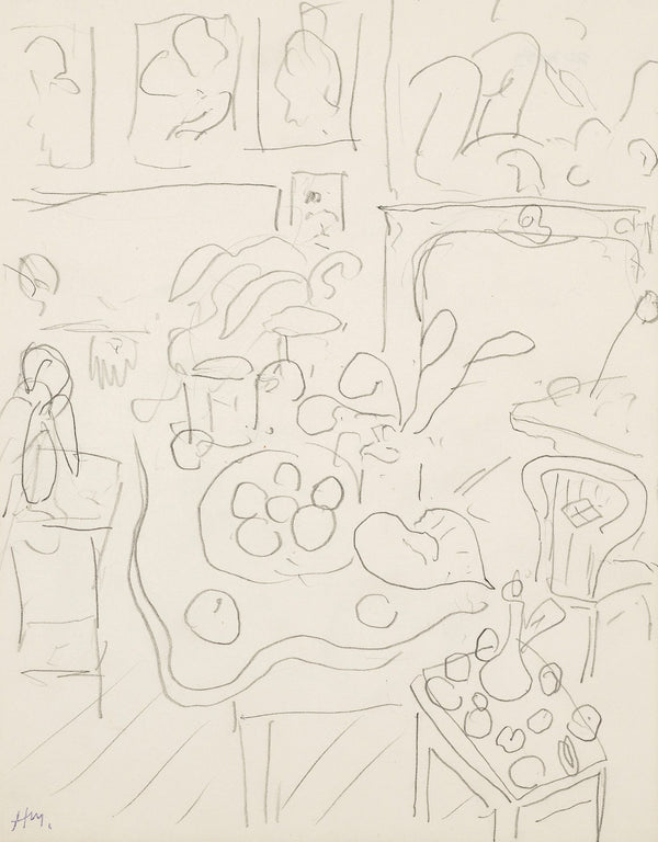 Étude d’intérieur, 1940 – dessin d’Henri Matisse
