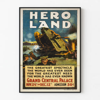 Plakat Vintage Hero Land - Historyczny spektakl wojenny