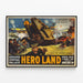 Plakat Vintage Hero Land Dekor Wojskowy i Wojenny — oprawiony obraz na ścianie