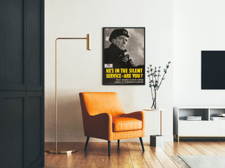 Plakat vintage wojskowy brytyjski Silent Service