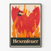 Plakat Vintage Hexenfeuer Dekoracja ścienna Ogień i Tancerka