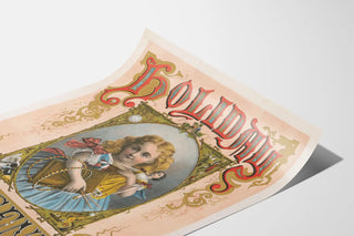 Plakat vintage Holiday Presents do dekoracji ściennych na święta