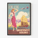 Plakat vintage Hong Kong Northwest Airlines - Dekoracja ścienna podróż