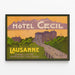 Plakat vintage Hôtel Cecil Lozanna 1907 — oprawiony obraz na ścianie