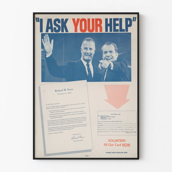 Plakat vintage kampanii politycznej Nixon Agnew 1968