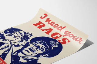 Plakat vintage wojskowy „I Need Your Rags” do dekoracji ścian