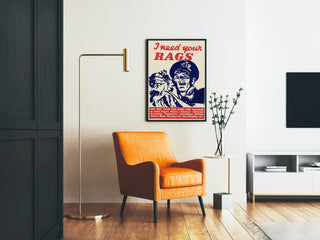 Plakat vintage wojskowy „I Need Your Rags” do dekoracji ścian