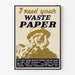 Plakat vintage zachęcający do recyklingu papieru