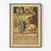 Vintage plakat artystyczny z kobietą i sowami do dekoracji ścian