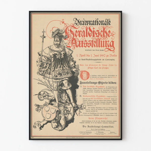 Stary plakat Międzynarodowa Wystawa Heraldyczna Berlin 1882