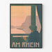 Plakat vintage dekoracja ścienna Am Rhein 1897