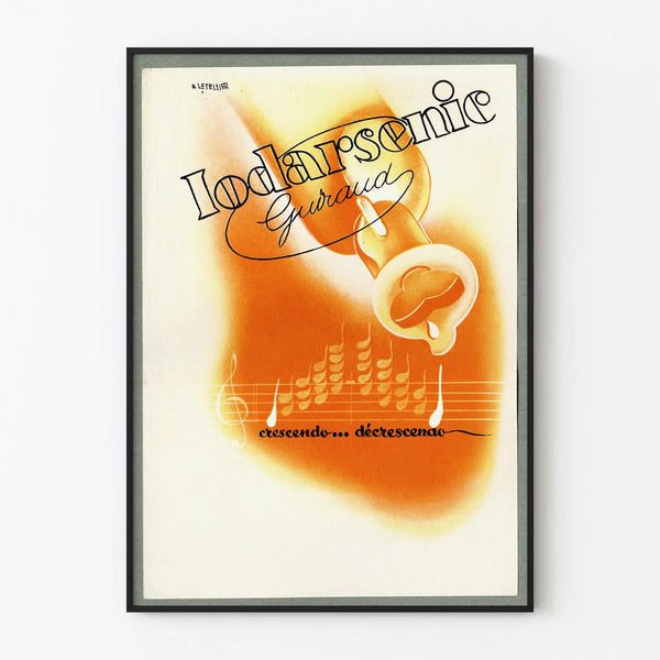 Vintage plakat artystyczny Iodarsenic z estetyką muzyczną
