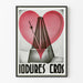 Plakat vintage Iodures Cros z mikrofonem i czerwonym sercem