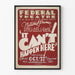 Plakat vintage Teatr Federal 'It Can't Happen Here' Sinclair Lewis