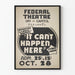 Plakat Teatr It Can't Happen Here - Vintage Dekoracja Ścienna