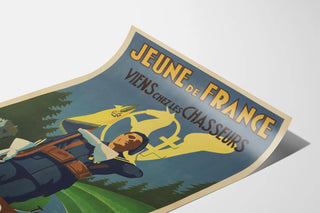 Plakat Wintage Militarne Młody Francuz 10. Batalion Piechoty Neuville-sur-Ain