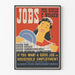 Plakat vintage Jobs for Girls & Women - Retro dekoracja ścienna zatrudnienie kobiet