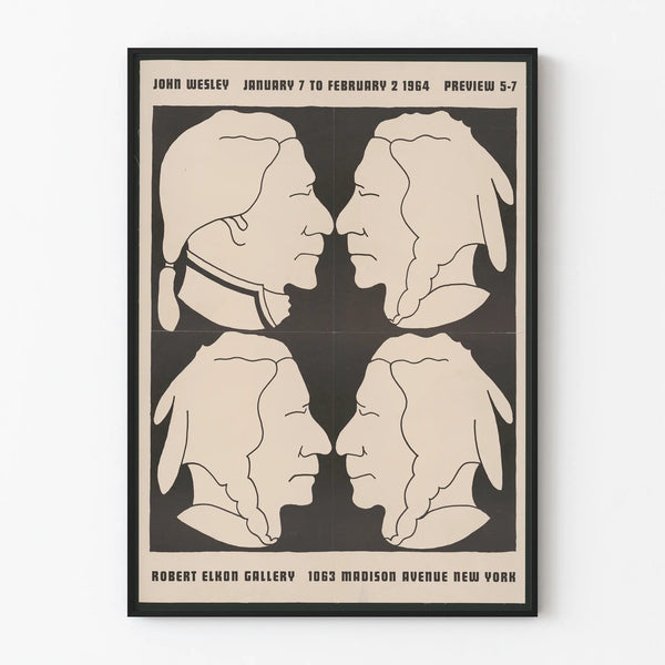 Plakat wystawy Johna Wesleya 1964 vintage