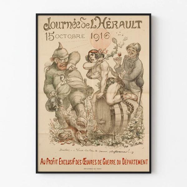 Stary plakat Dzień Hérault 1916 – Dzieła wojenne