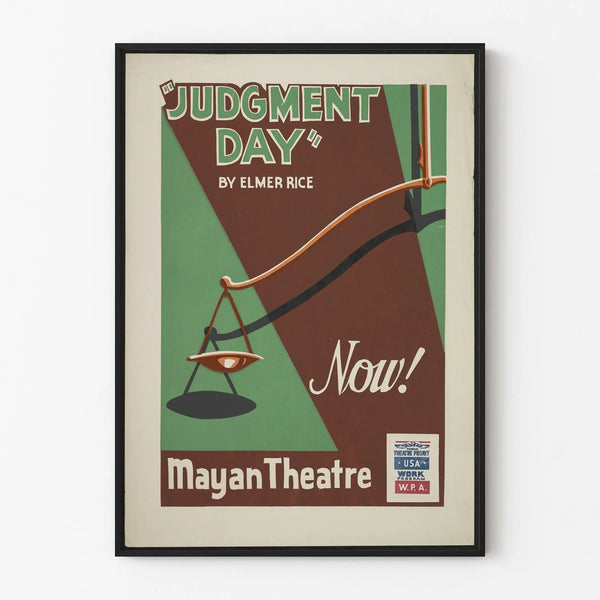 Plakat vintage Teatr "Dzień Sądu" autorstwa Elmera Rice'a