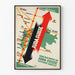 Plakat z serii Vintage Linie Elektryfikowanej Jura Szwajcarska - Mapa Kolejowa