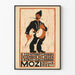 Plakat z vintage'owym muzykiem tradycyjnym z bębnem