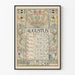 Plakat kalendarz na sierpień 1898 roku - Vintage dekoracja ścienna